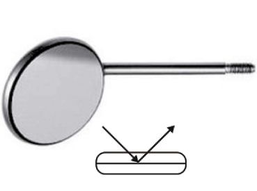Specchietto orale, superficie nera, piatto, misura 5; diametro 24 mm (DentaDepot)