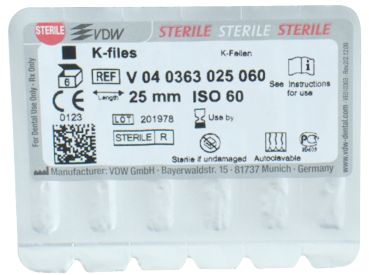 K-files 63/ 60 25 mm sterili 6 pz.
