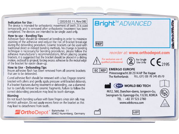 Bright™ ADVANCED, Set (Arcata sup.  3 - 3), Roth .022"